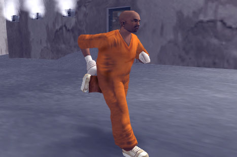 No longer running guns, 8-Ball gets some exercise behind prison walls.